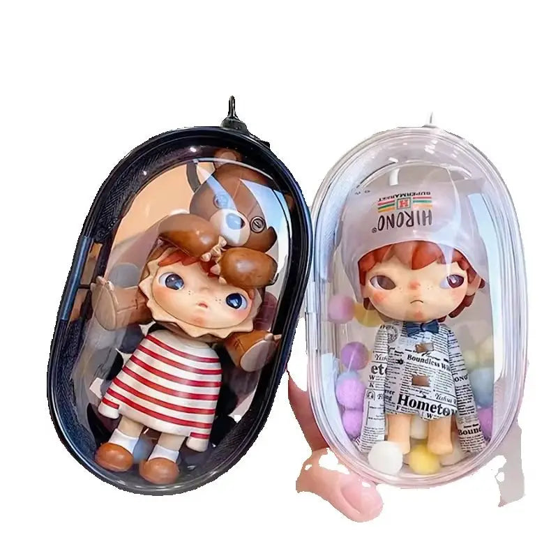Mini Portable Clear Zipper Storage Bag Space-Saving Organizer with Keychain Loop for Earphones Chargers Versatile Travel Accessory