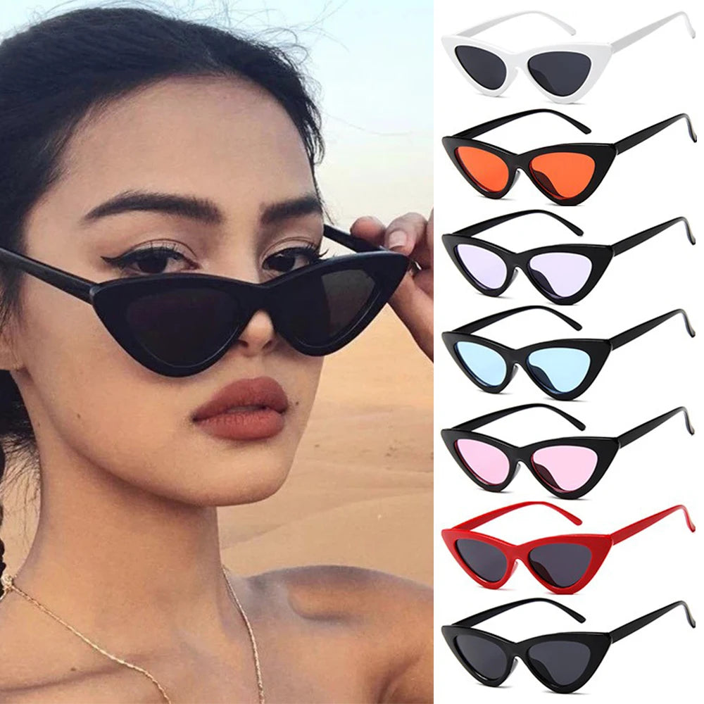 New Sexy Cat Eye Sunglasses Women Small Triangle Vintage Ladies Sunglasses Red Female Trending Streetwear UV400 Shades Eyewear