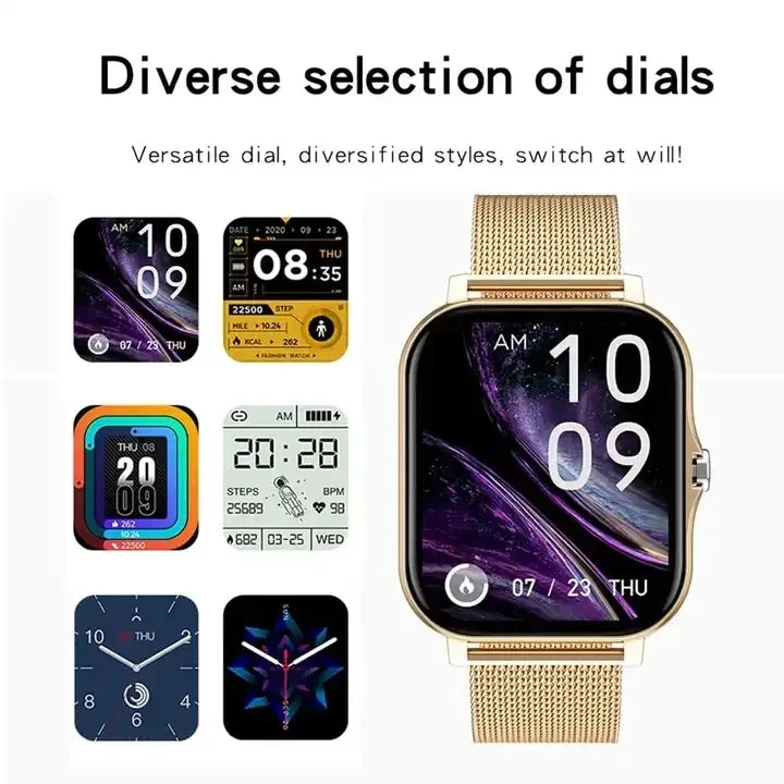 Luxury Smart Watch Mens Full Fitness IP67 Waterproof Heart Rate Blood Pressure Monitor Smart Watches Men Android IOS Smartwatch
