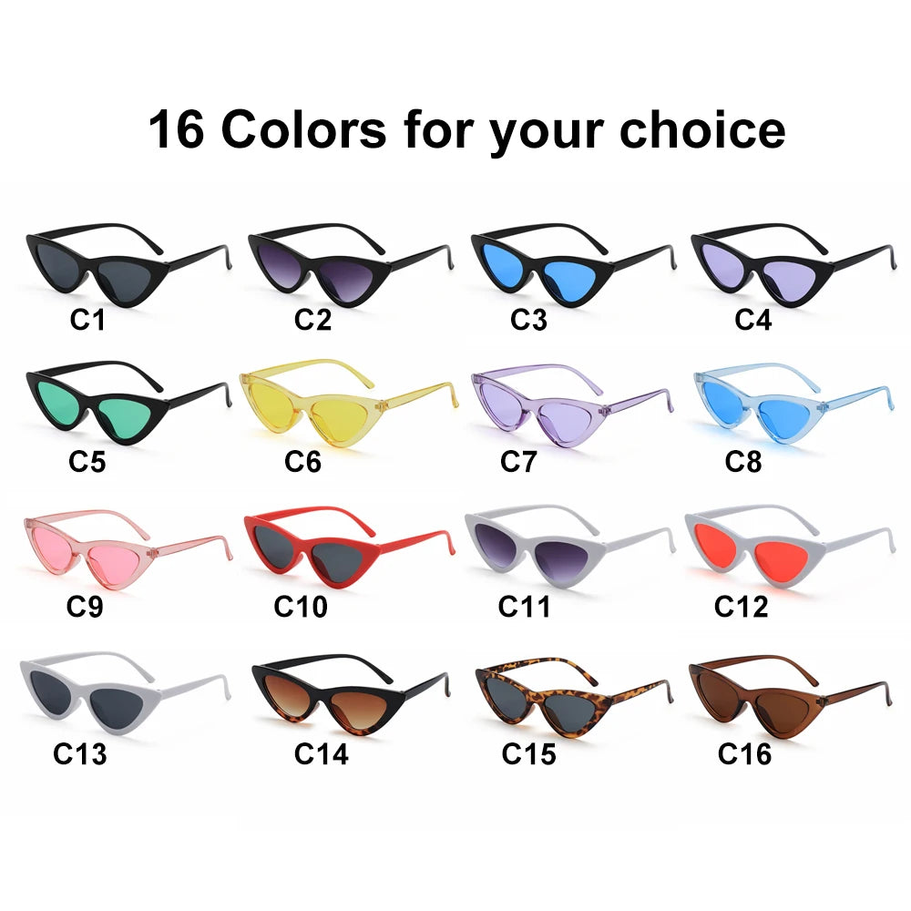 New Sexy Cat Eye Sunglasses Women Small Triangle Vintage Ladies Sunglasses Red Female Trending Streetwear UV400 Shades Eyewear