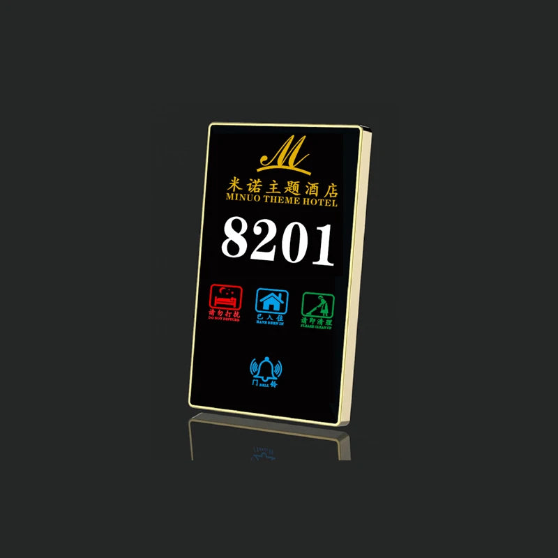 Hotel Electronic Door Plate—LED Room Number and Status Indicator.