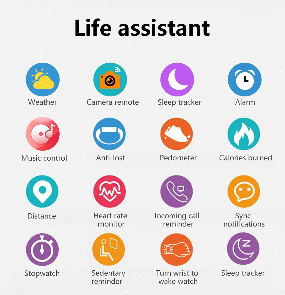 Luxury Smart Watch Mens Full Fitness IP67 Waterproof Heart Rate Blood Pressure Monitor Smart Watches Men Android IOS Smartwatch