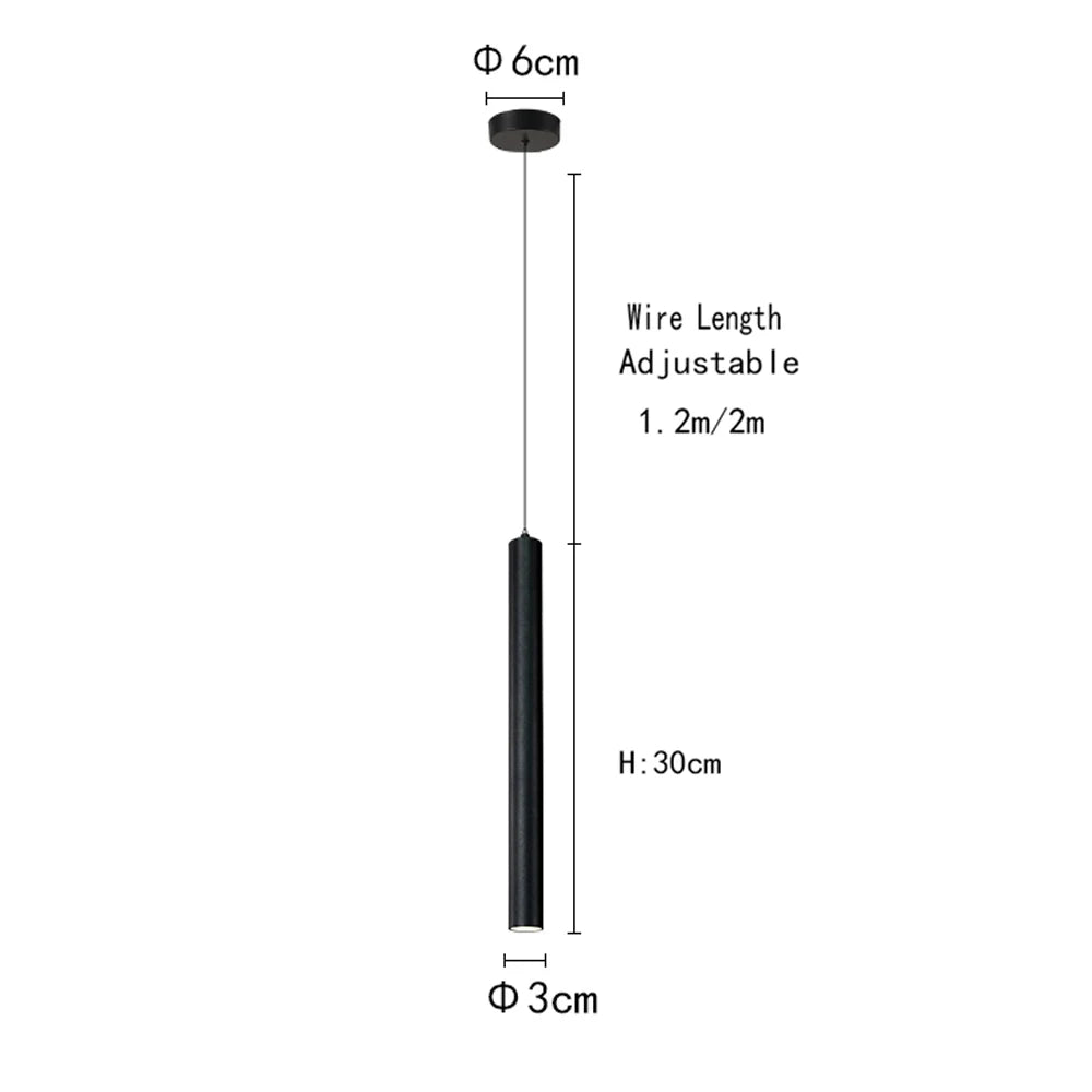 Modern LED Pendant Tube Light – Sleek Nordic Style