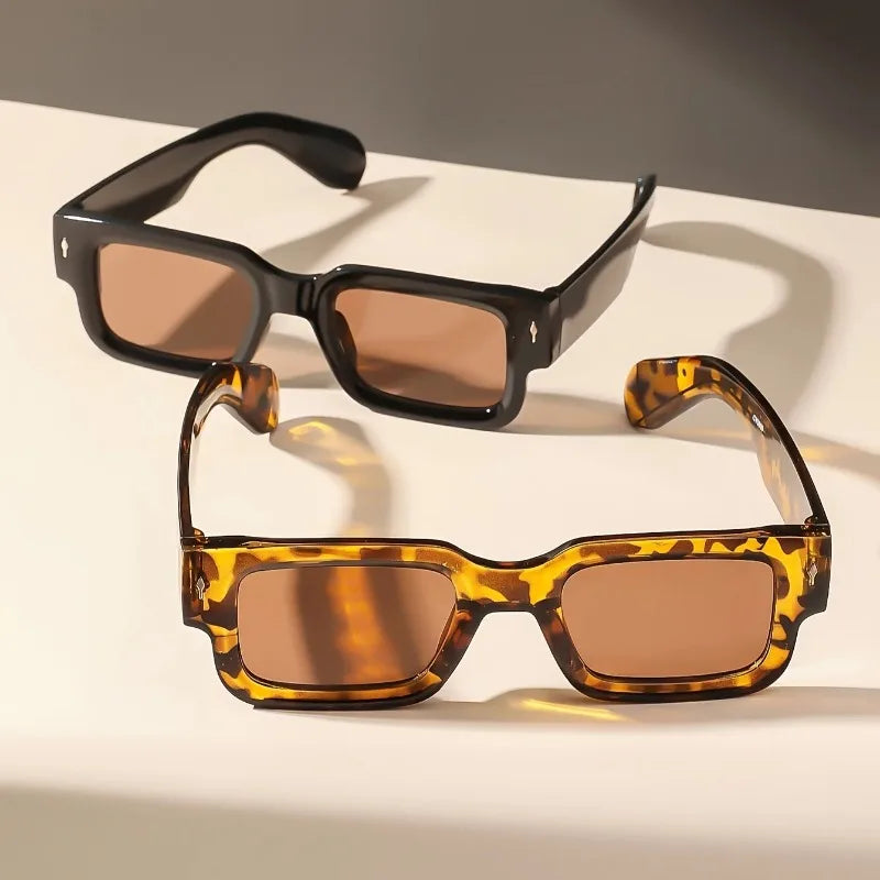 Vintage Square Sunglasses for Women & Men - UV400 Protection Retro Shades
