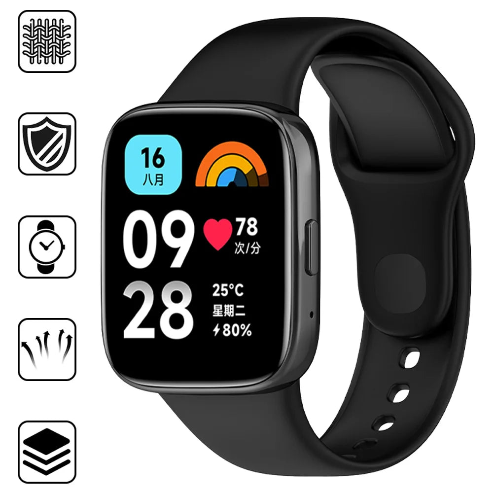 Pulseira de Silicone Esportiva Respirável para Xiaomi Redmi Watch 3 Active 3 Lite, Acessório de Reposição Smartwatch Wrist Strap