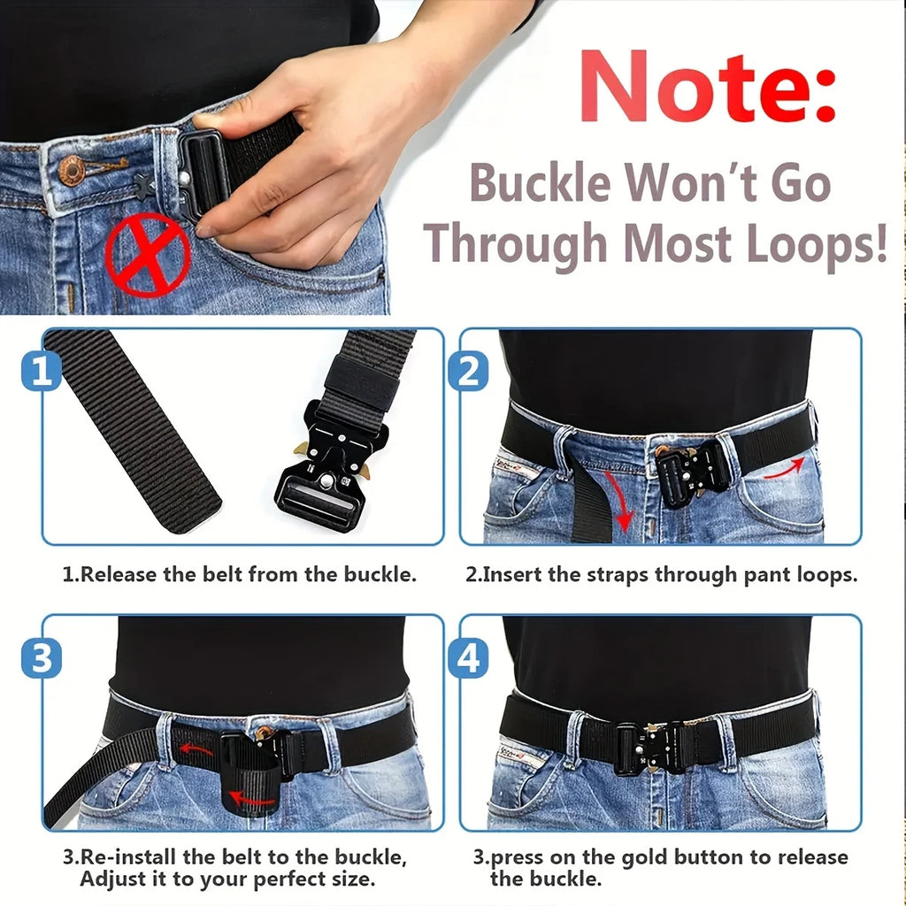 1pc Men's Belt Outdoor Hunting Tactical Mens Belt Multifunctional Combat Survival High Quality Canvas Nylon Mens Belt Sport Belt