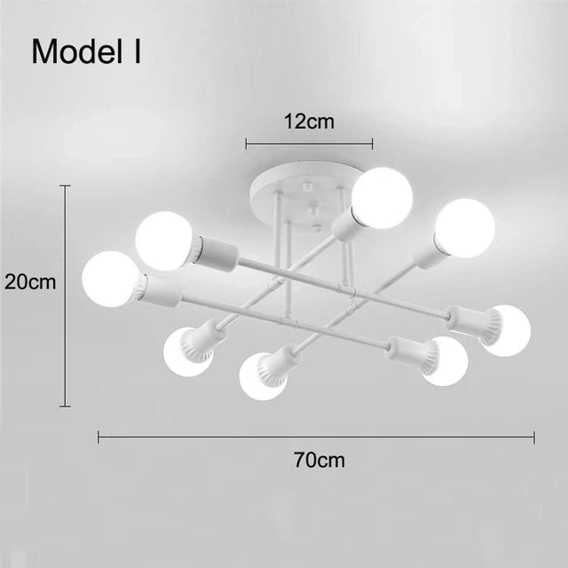 Golden Sputnik Chandelier - Modern LED Ceiling Light