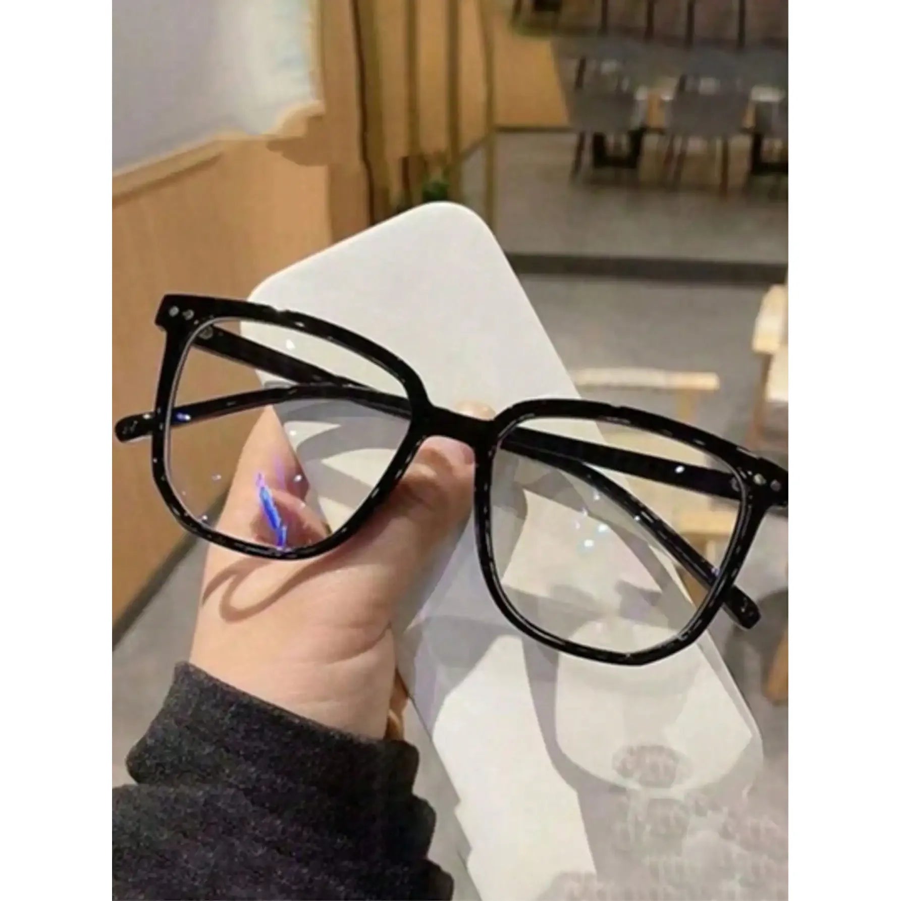1/2/3 pairs of universal fashion glasses, square-framed glasses, fashionable campus style, clear black frame, back to school