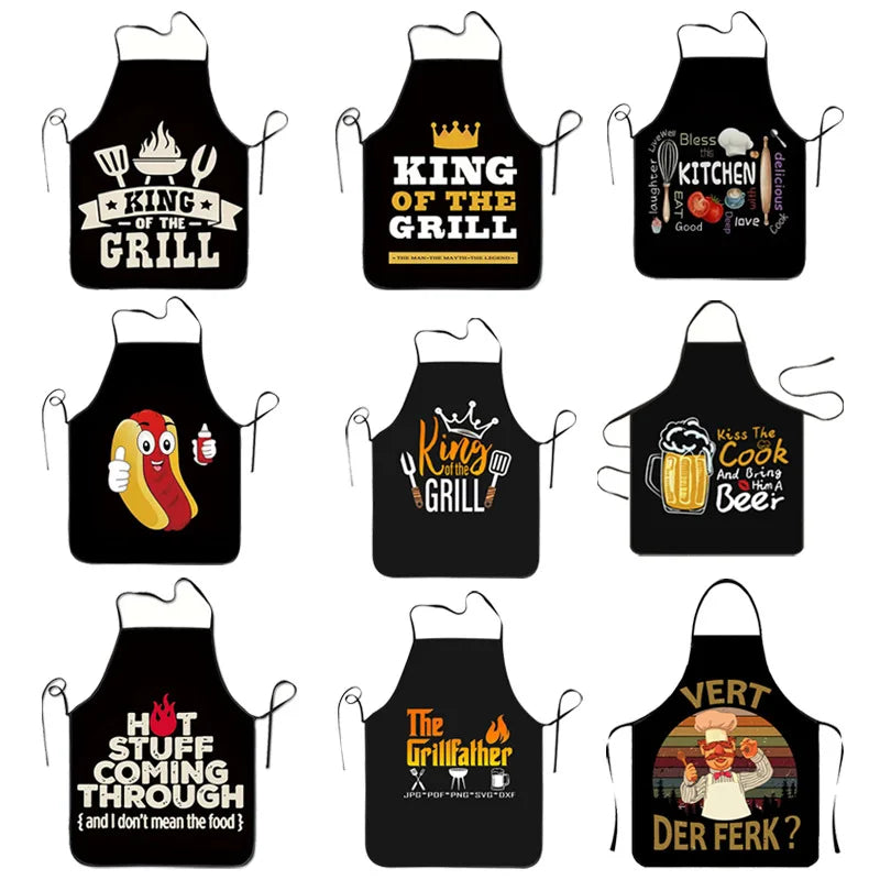 Personalized BBQ Apron, Funny Design, Stain-Resistant Kitchen Home Apron