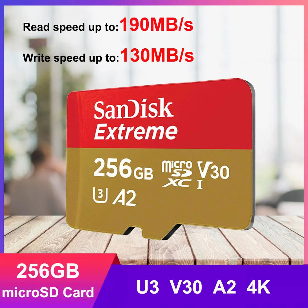 SanDisk Memory Card MicroSD 32GB 64GB 128GB 256GB 512GB 1TB micro SD Card Extreme TF Card Class10 U3 V30 4K UHD A2 micro SDXC