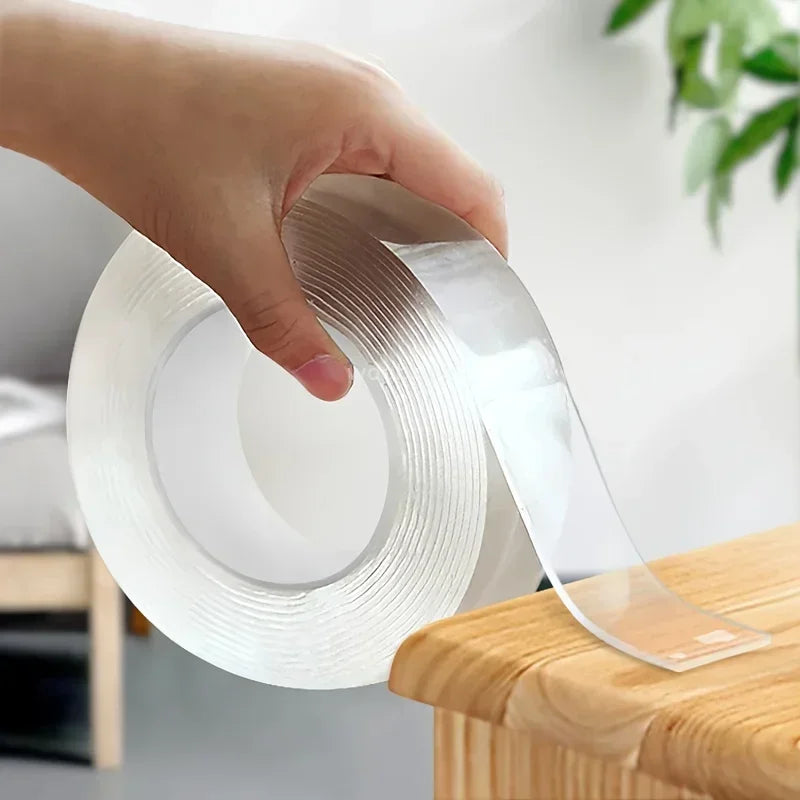 Double Sided Powerful Adhesive Multipurpose Removable Adhesive Tape Transparent Grip Mounting Washable Waterproof Strong Sticky