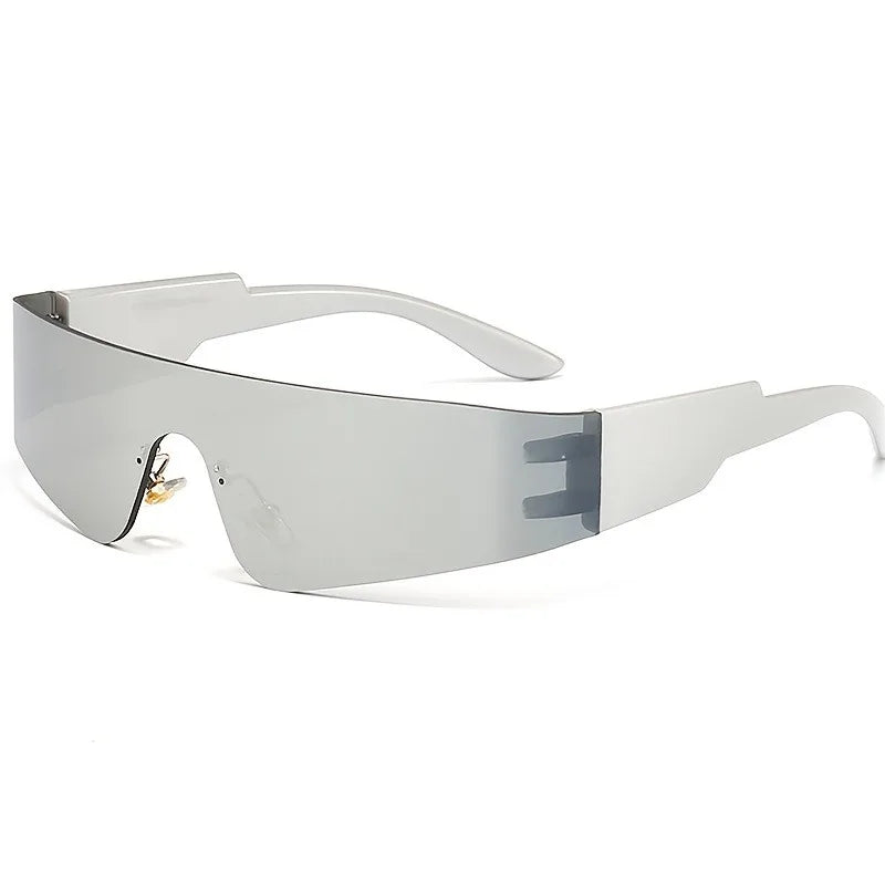 1pc Fashion Women's Glasses Future Geometric Polygon Cyberpunk Street Style Frameless Decorative Glasses
