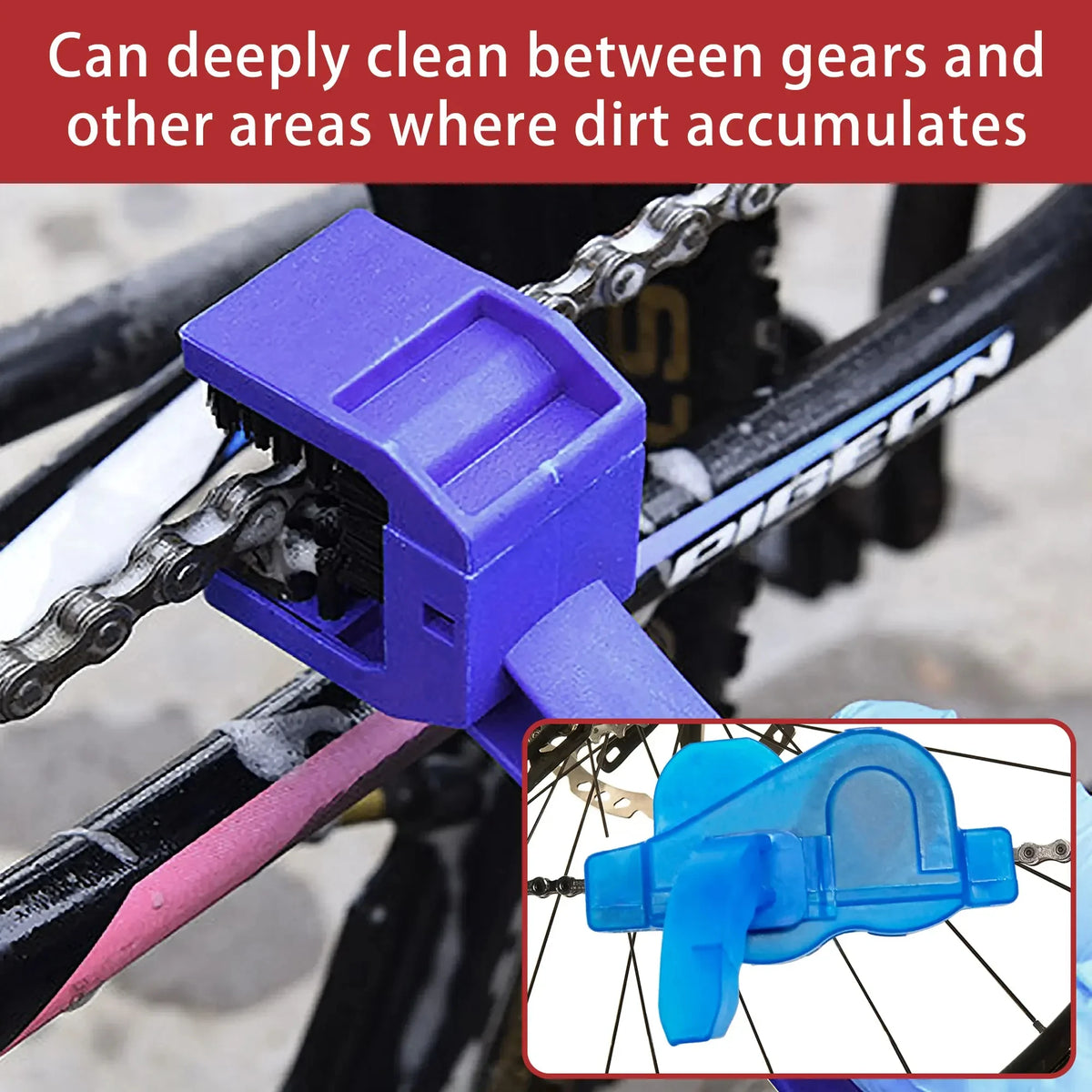 Portable Bike Chain Cleaning Tool Bicycle Drivetrain Cleaner Kit for Mountain Bike Road Bike Bicycle BMX Maintenance