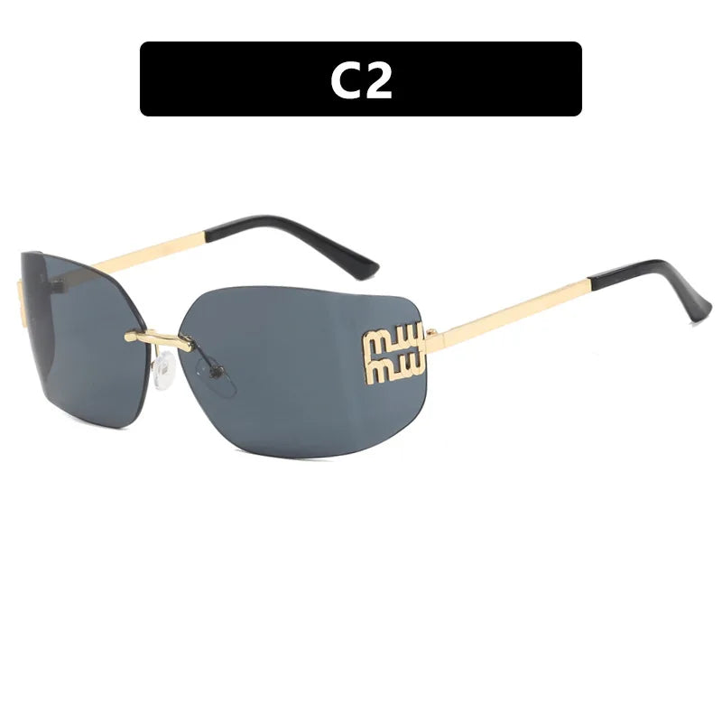 Vintage Rimless Rectangle Sunglasses