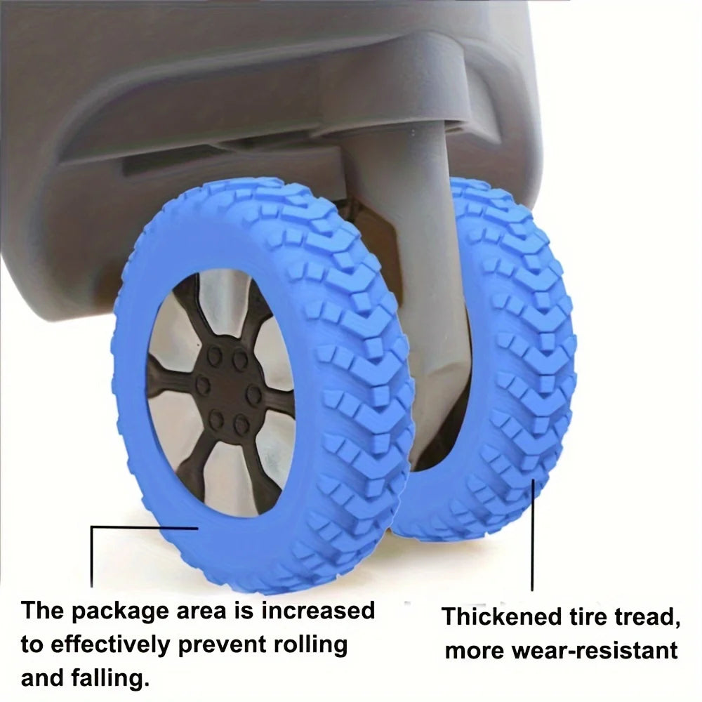 8 pcs Upgraded and Thickened Luggage Wheel Protection Set, Wheel Repair Set, Trailer Luggage Wheel Mute Set