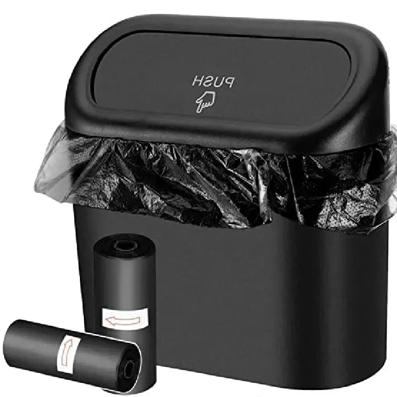 1Pcs Leak-proof Mini Car Trash Can with Lid Small Car Accessories Garbage Bags for Vehicle Interior