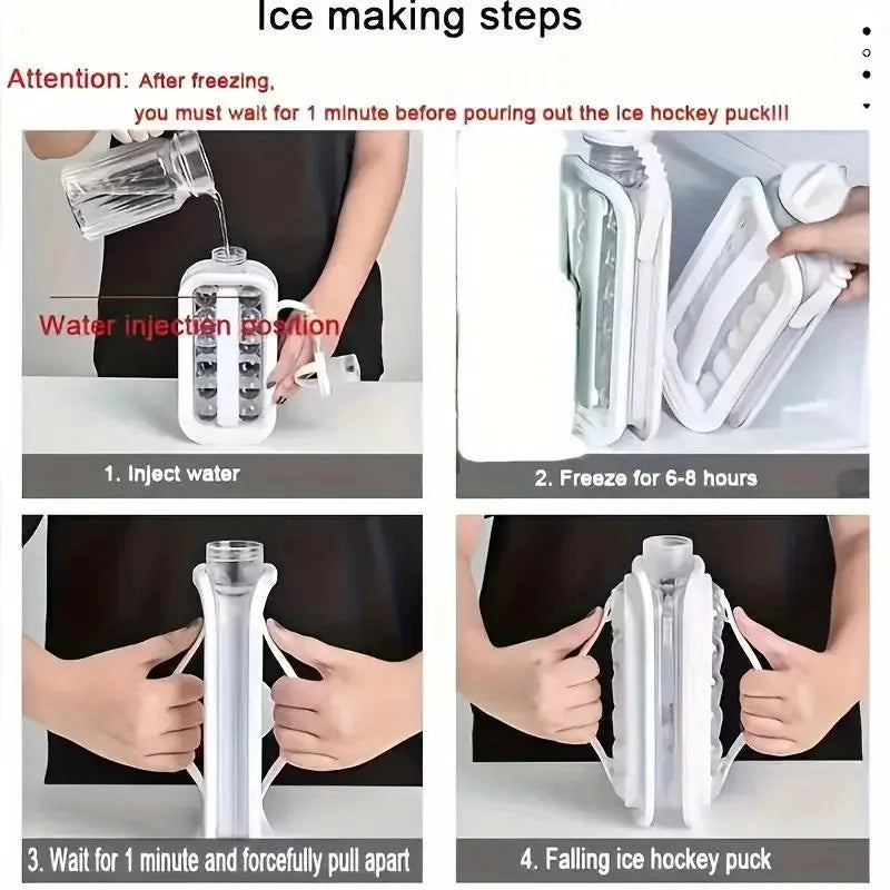 Portable 2-in-1 Silicone Ice Cube Maker & Water Bottle