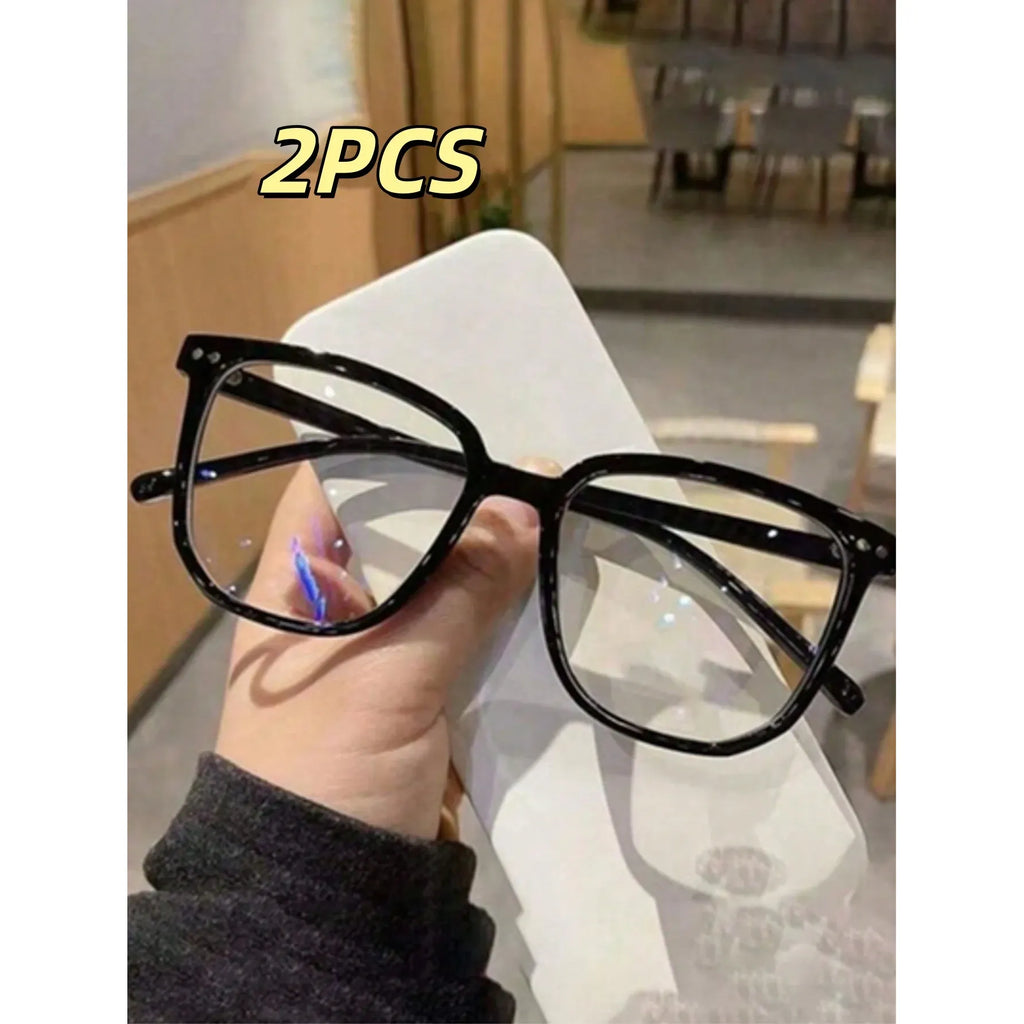 1/2/3 pairs of universal fashion glasses, square-framed glasses, fashionable campus style, clear black frame, back to school