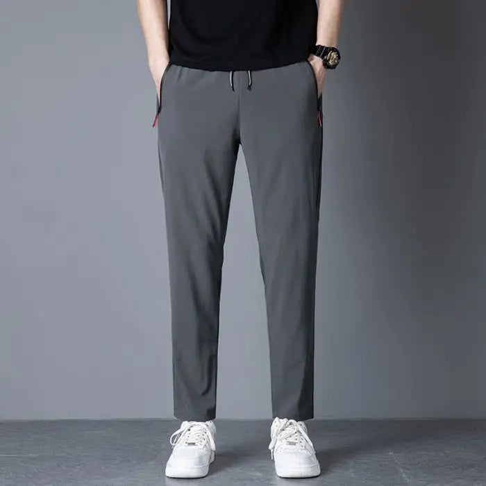 Men's Casual Pants Straight Leg Slim Fit Elastic Waist Jogging Pants Korean Classic Blue Black Gray Men's Pants Plus Size 4XL 5X