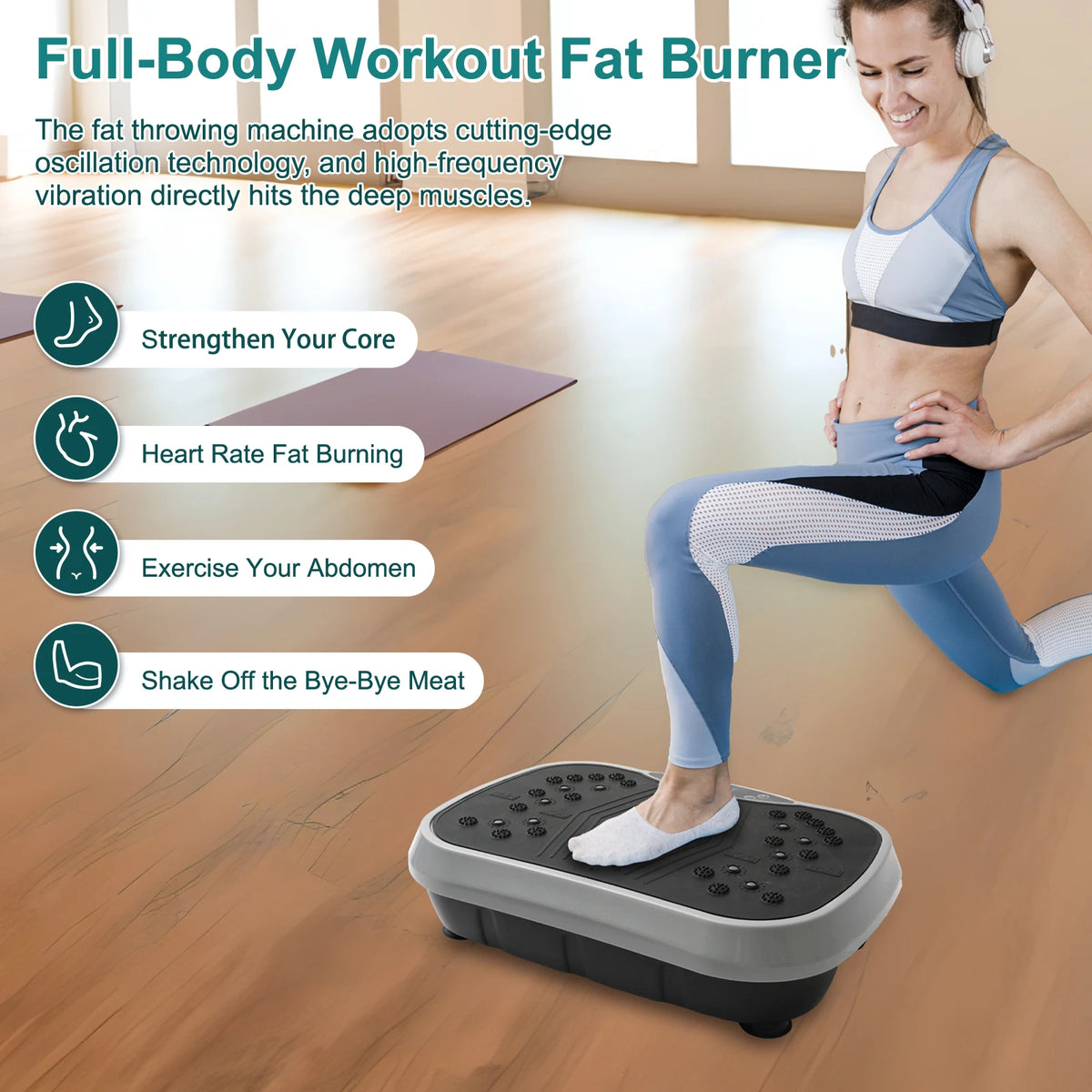 Vibration Plate Exercise Machine Fat-Burning Home Fitness Fat Slinger Shaping Whole Body Workout Portable Fitness Equipment