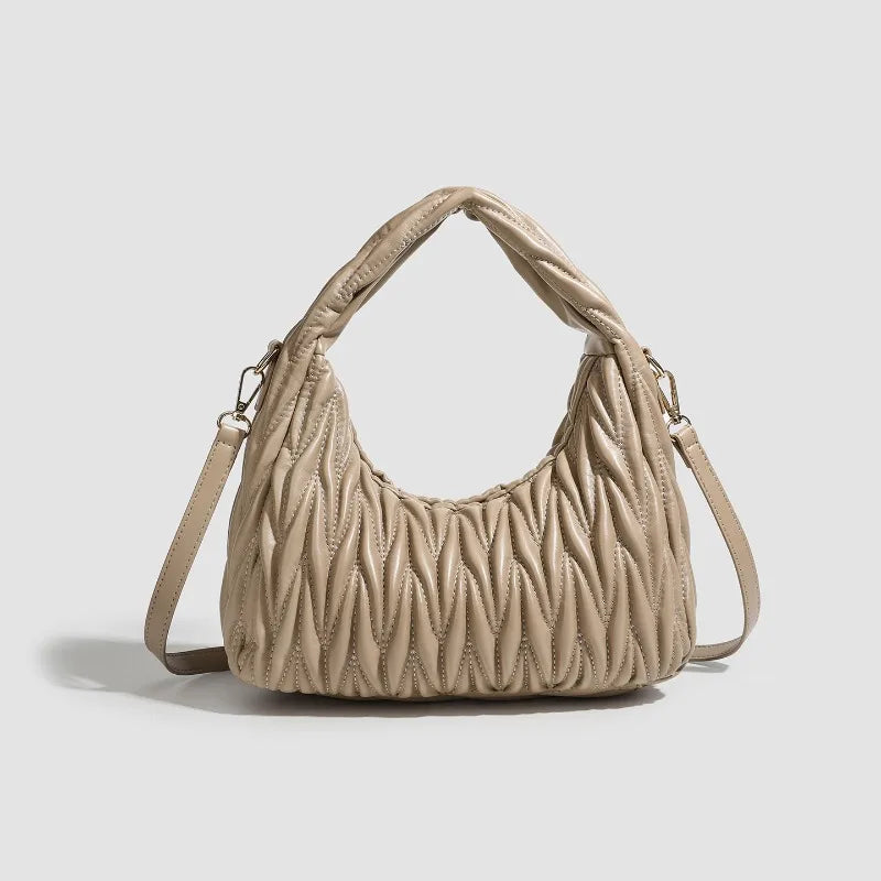 2026 New Simple Lingge Dumpling Bun Versatile Fashion Commuter Handheld Shoulder Bag Underarm Bag