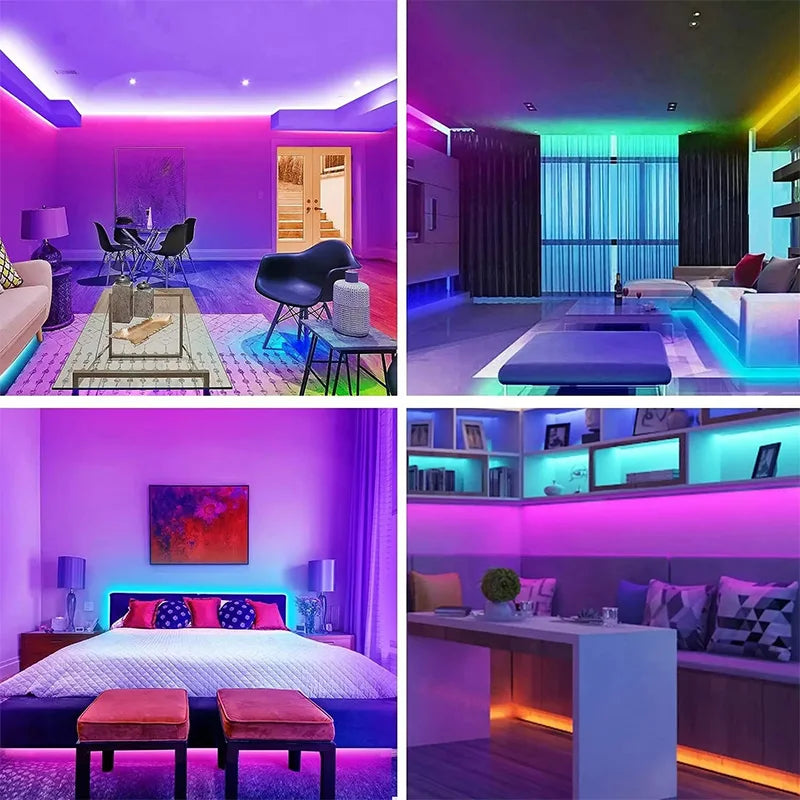 1-30M RGB LED Strip Light 5V USB Bluetooth 24Key Remote Control Flexible Ribbon Color Change LED Lamp Tape For Home Decoration