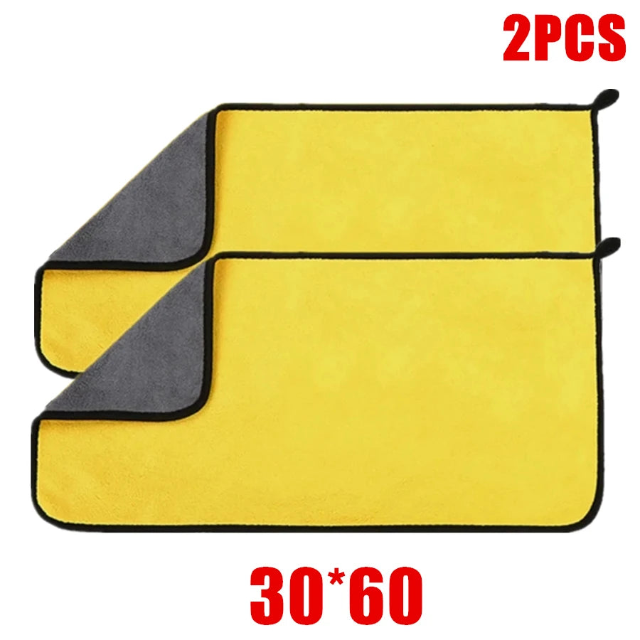 2pcs Microfiber Cleaning Towel Car Cleaning Cloths Professional Detailing Car Drying Microfiber Towel Wash Towel Accessories