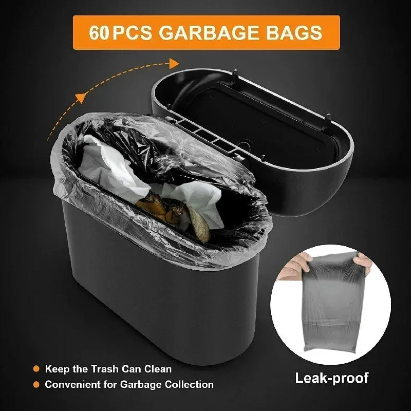 1Pcs Leak-proof Mini Car Trash Can with Lid Small Car Accessories Garbage Bags for Vehicle Interior