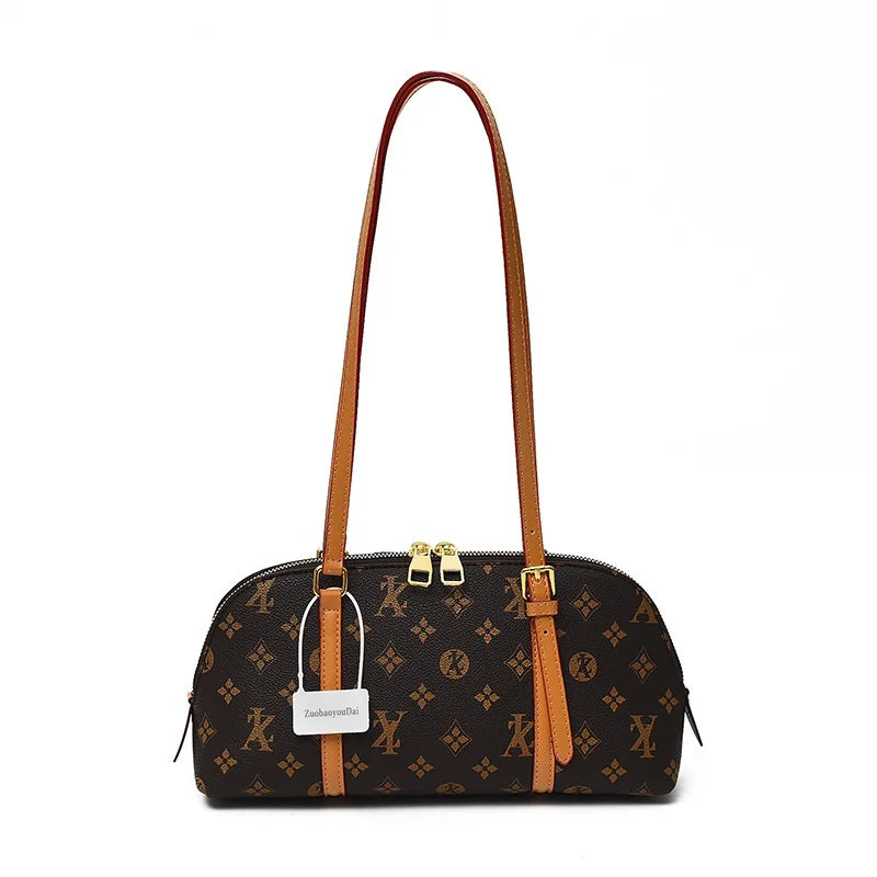 2026 Luxury Style Monogram Pattern Underarm Bag Women's Casual Zipper Closure Tote Purse