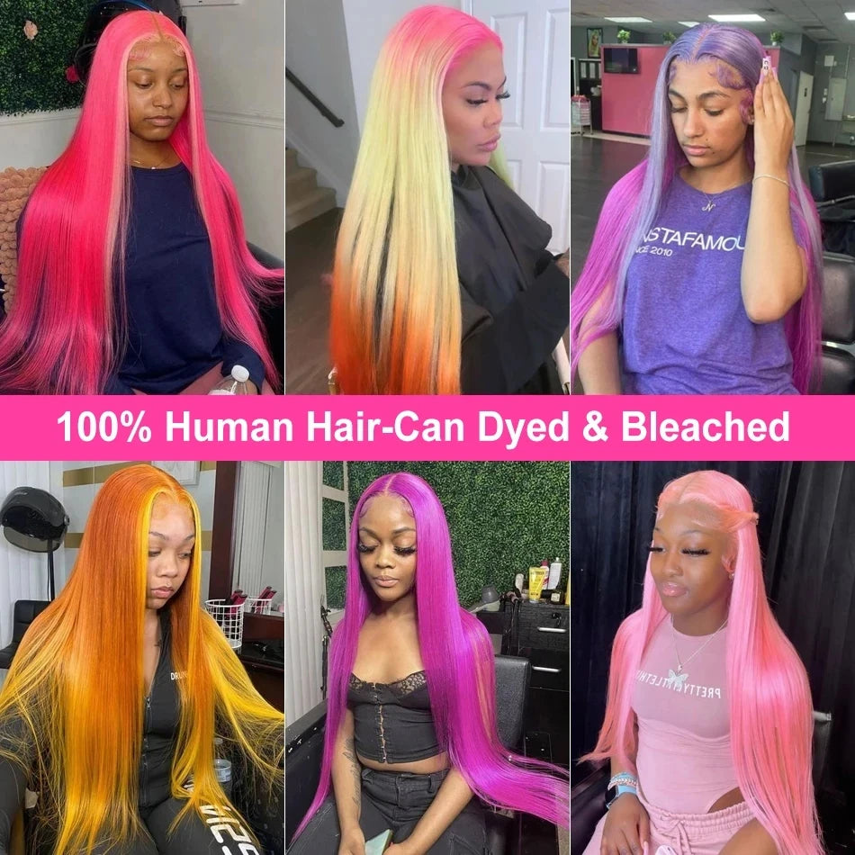 613 Blonde 13x6 HD Lace Frontal Human Hair Wigs 613 Lace Front Wigs For Women 40 Inch Long Straight Human Hair Wigs Can Be Dyed