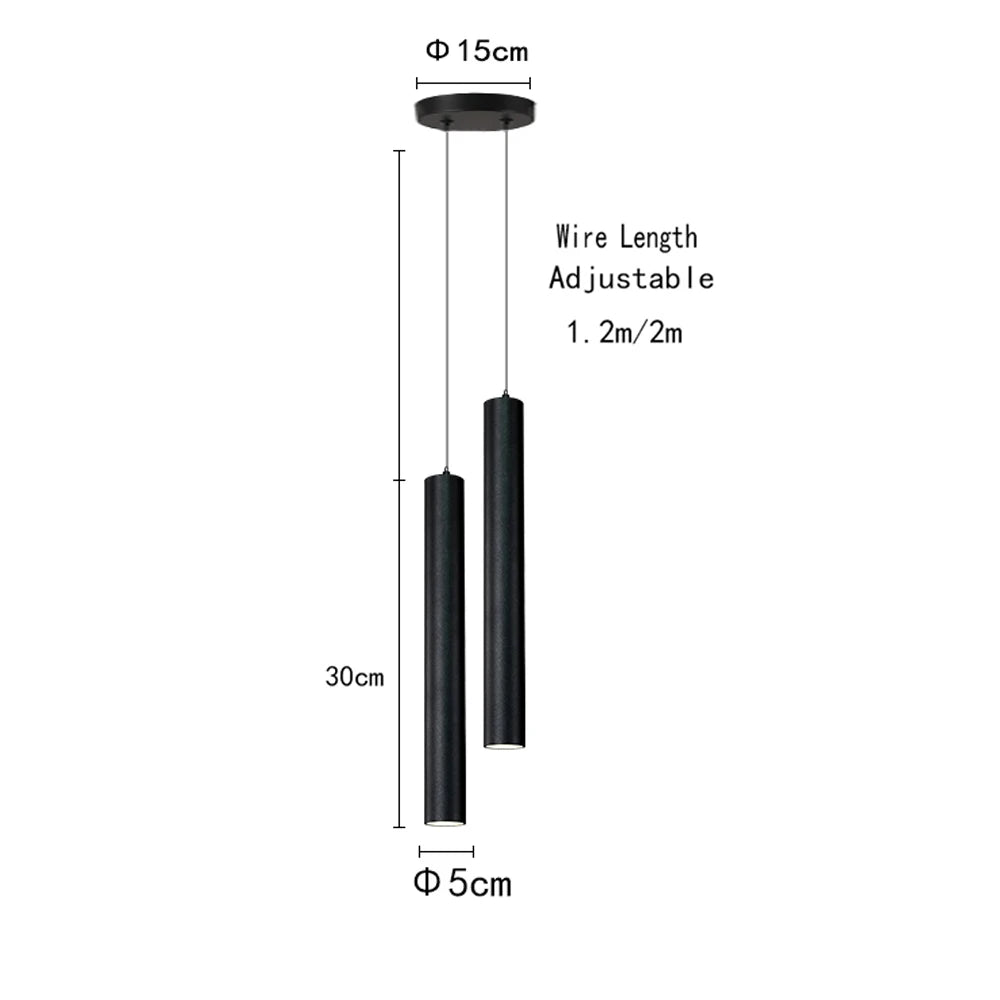 Modern LED Pendant Tube Light – Sleek Nordic Style