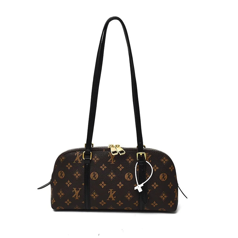 2026 Luxury Style Monogram Pattern Underarm Bag Women's Casual Zipper Closure Tote Purse