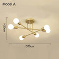 Golden Sputnik Chandelier - Modern LED Ceiling Light