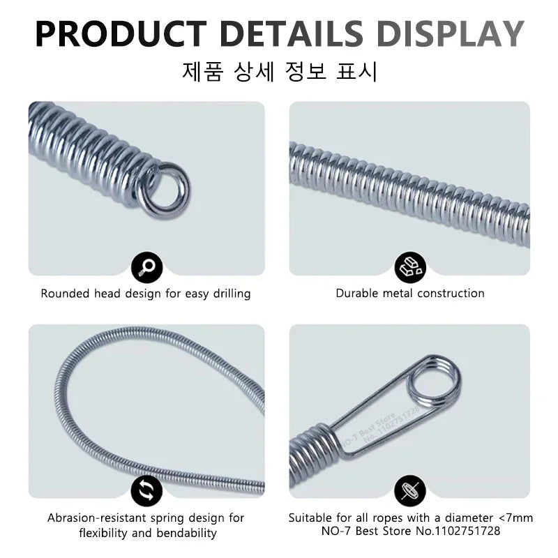 Bendable Spring Drawstring Threader, Flexible Metal Elastic Band Rope Threading Tool, for Sweatpants Hoodies, Sewing Accessories