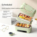 1.2L Electric Heating Lunch Box 9.5H Timer Mini Thermal Box Double Layer Rice Steamer for Office Workers Lunch Box Electric