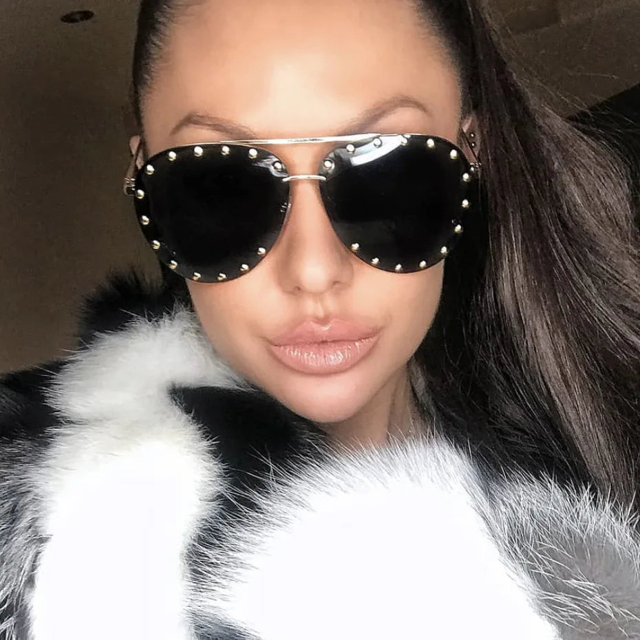 2026 Diamond Rhinestone  Sunglasses Ladies Fashion Gradient Metal Polygon Rimless Eyeware Outdoor Sunscreen Sun Glasses Shades