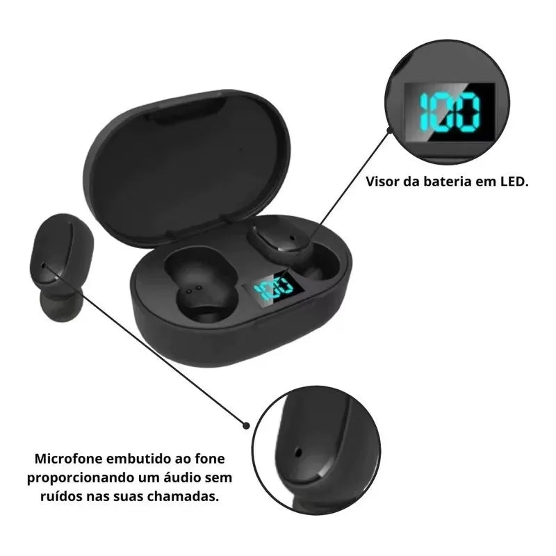 Mini Tws Earphone with Digital Battery Display Bluetooth 5.0 Lightweight and Portable Pure Stereo Sound Modern Design for Travel