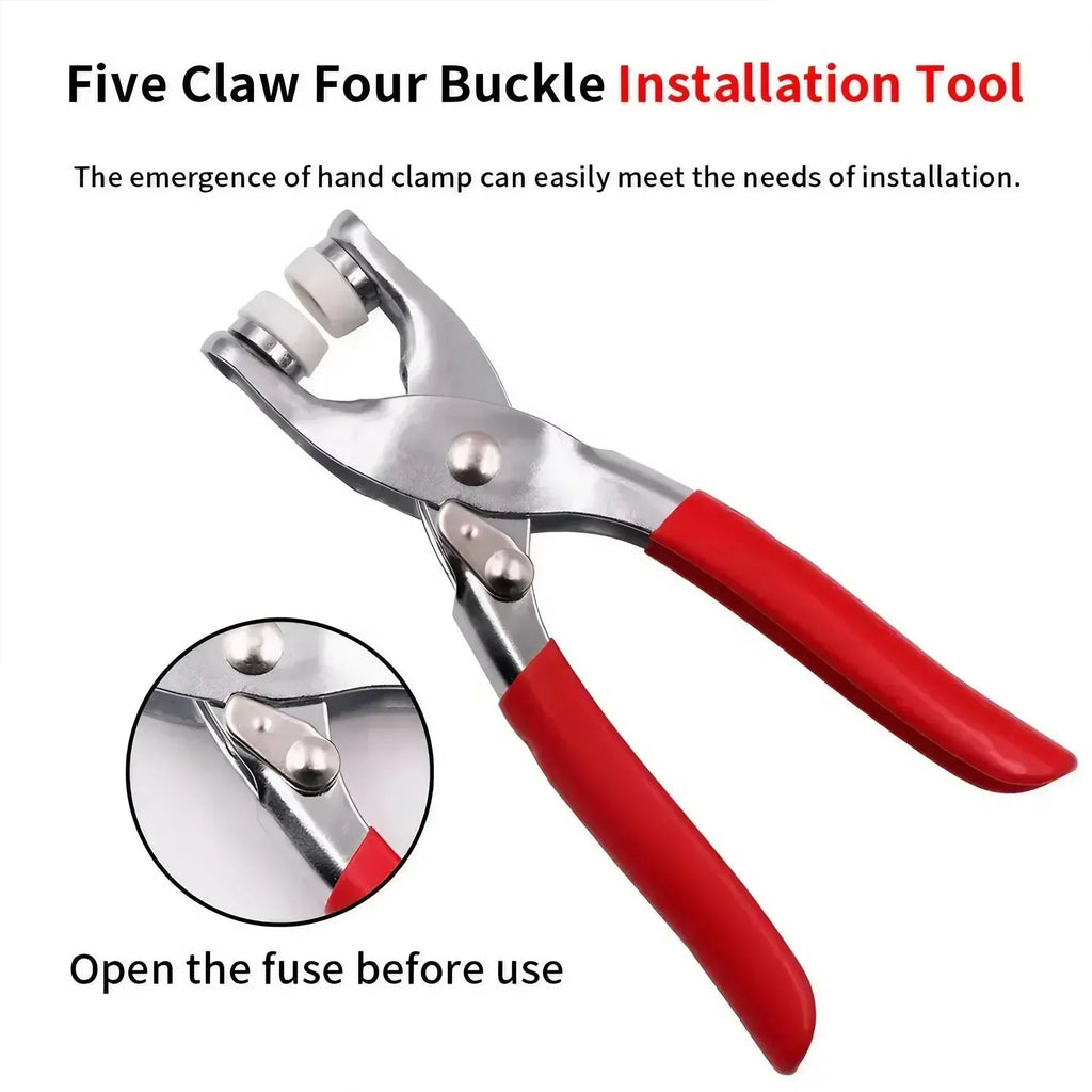 1Set 201Pcs Hand Pressed No Sew Five Claw Button Installation Tool Set Metal Snap Buttons Fasteners Pliers Kit for Baby Clothes Romper Sewing Crafting DIY Apparel Clothing Concealed Buckle Set