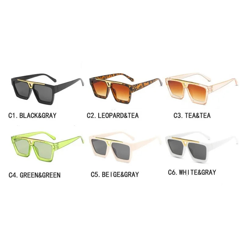 Luxury Classic Square Sunglasses Men Outdoor Eyewear Oversized