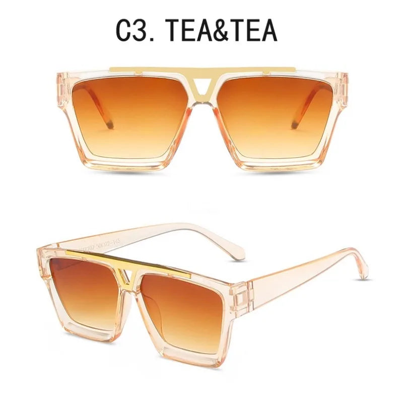 Luxury Classic Square Sunglasses Men Outdoor Eyewear Oversized