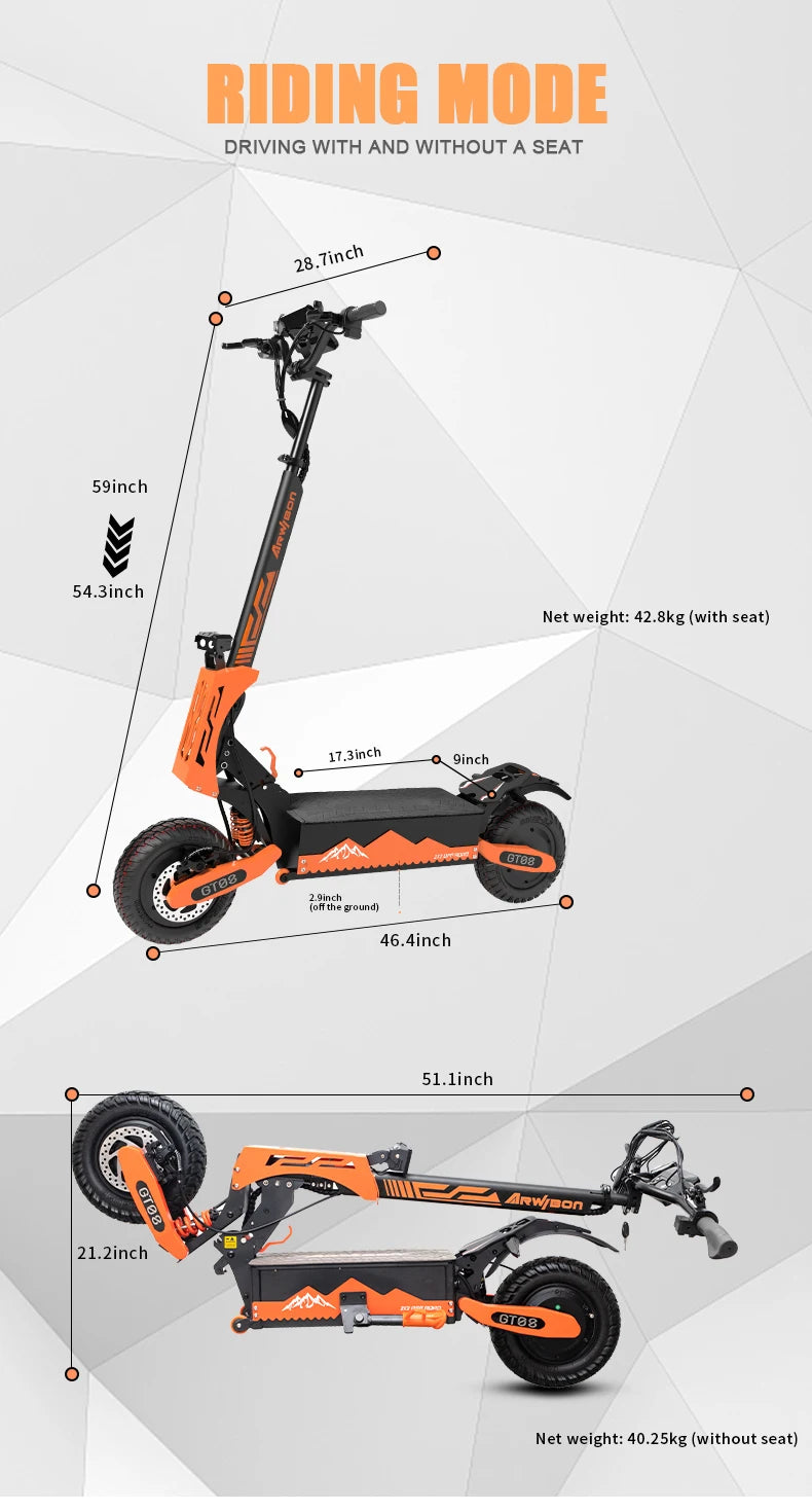 Arwibon 5600W Dual Motor E-Scooter