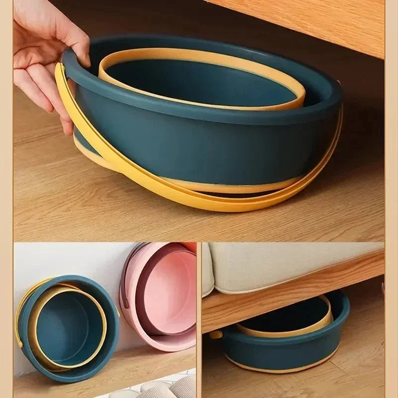 10L Thickened Silicone Portable Folding Bucket Multifunctional for Car Washing Fishing Camping - Durable Waterproof Storage Solu