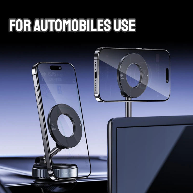 Foldable Magnetic Car Phone Holder 360° Rotation Adjustable Dashboard Mount Stable Support Stand for IPhone Huawei Xiaomi