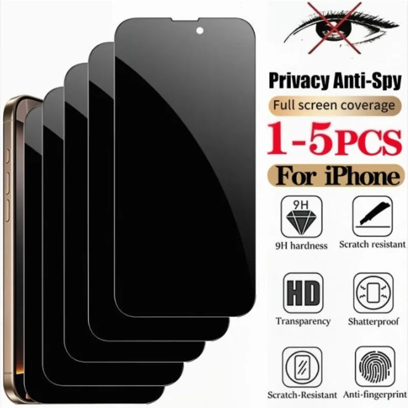 1-5 PCS Anti Spy For iPhone 17 16 15 Pro Max Privacy Screen Protector Front Film iPhone 14 Plus 13 12 11 Privacy Film