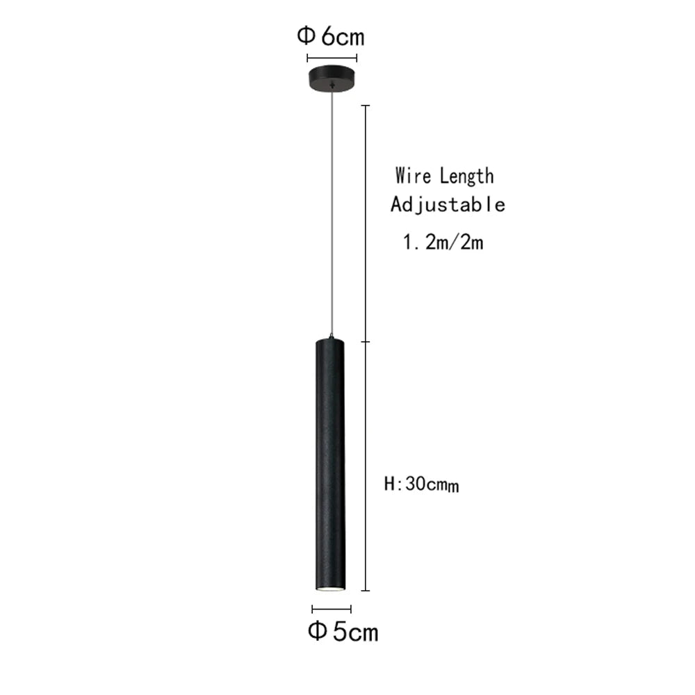 Modern LED Pendant Tube Light – Sleek Nordic Style