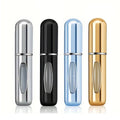 4Pcs 5ml Mini Portable Aluminum Perfume Atomizer Refillable Spray Bottles for Cosmetics And Traveling Liquid Container