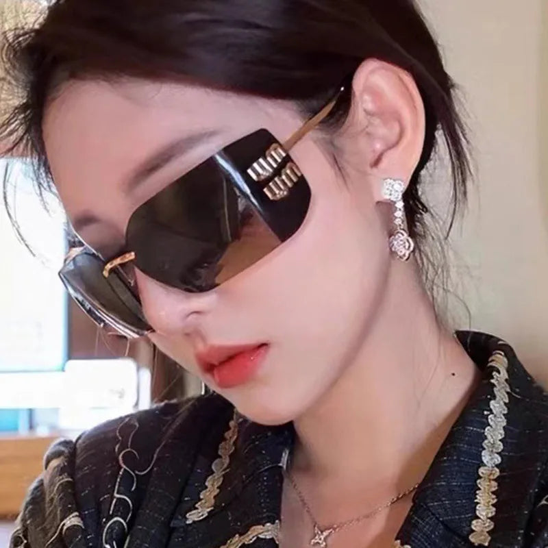 Vintage Rimless Rectangle Sunglasses