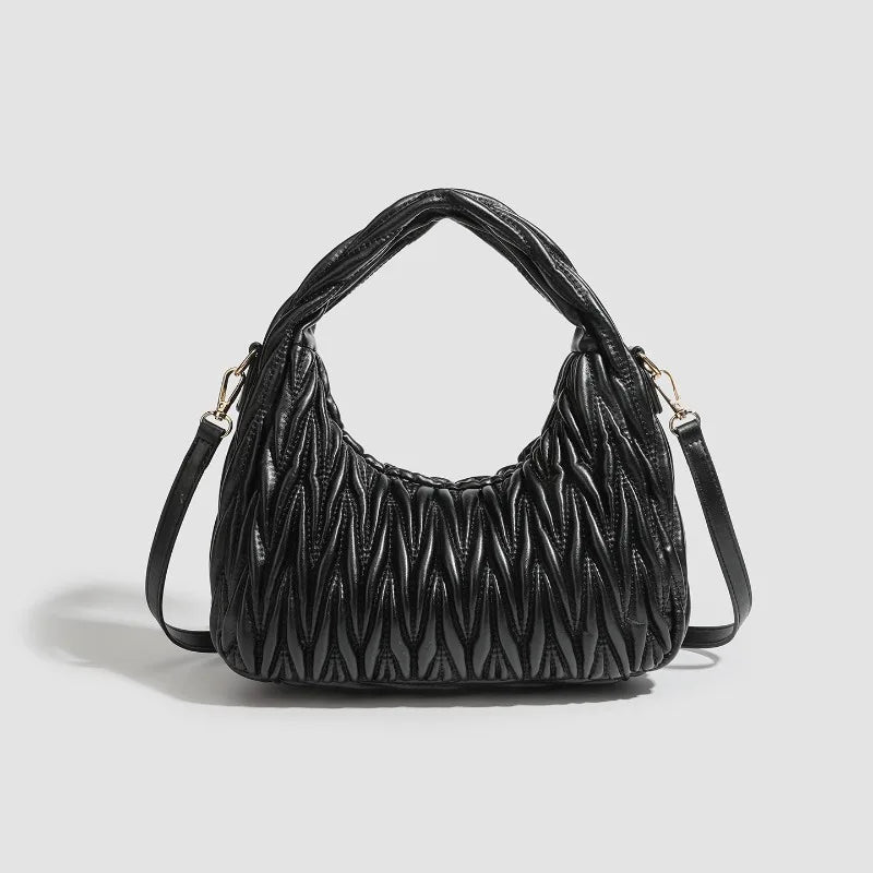 2026 New Simple Lingge Dumpling Bun Versatile Fashion Commuter Handheld Shoulder Bag Underarm Bag