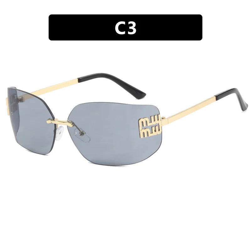 Vintage Rimless Rectangle Sunglasses