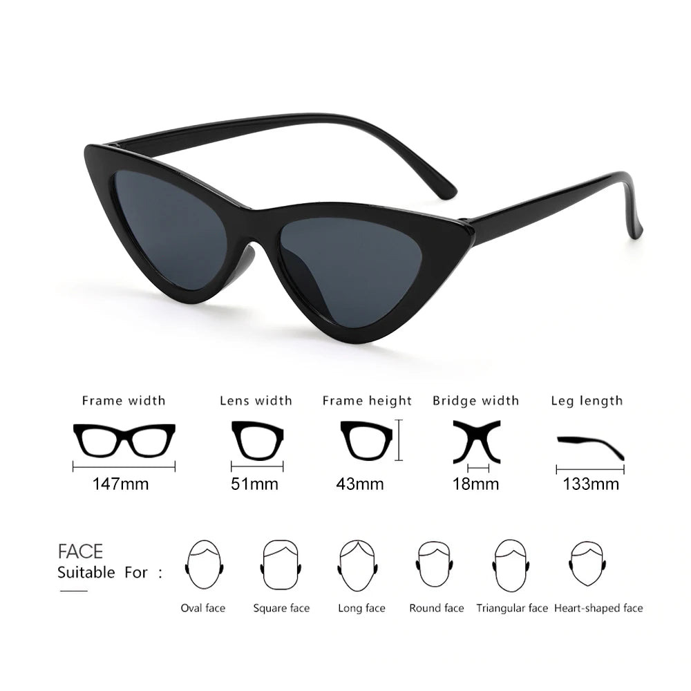 New Sexy Cat Eye Sunglasses Women Small Triangle Vintage Ladies Sunglasses Red Female Trending Streetwear UV400 Shades Eyewear